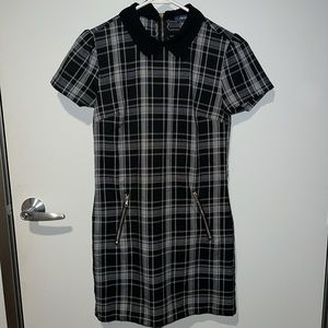 Checkered collared dress - small